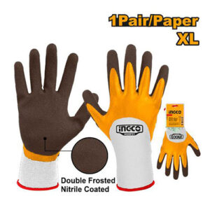 Nitrile frosted coated gloves HGNF01